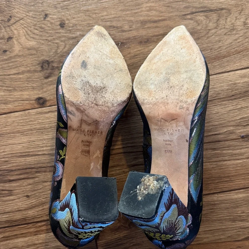 Marc Fisher Women's Heels - Blue and Pink Floral - Picture 3 of 3